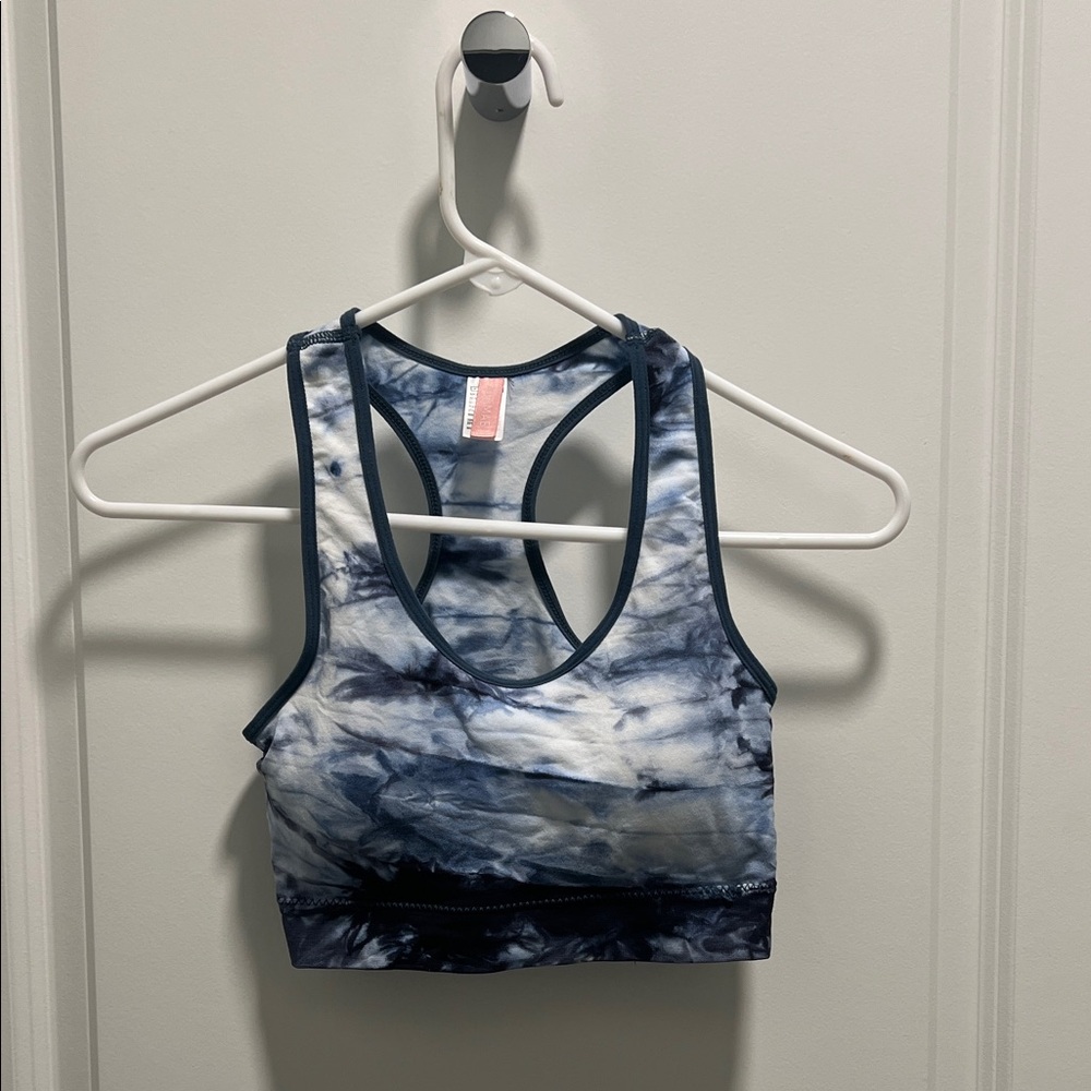 Aerie Blue Tie-Dye Sports Bra